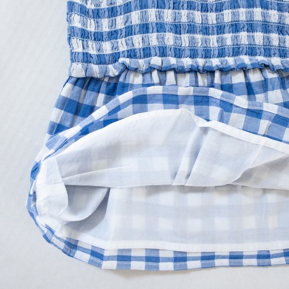 Cat & Jack smocked blue gingham top (5T) - Picture 3 of 6